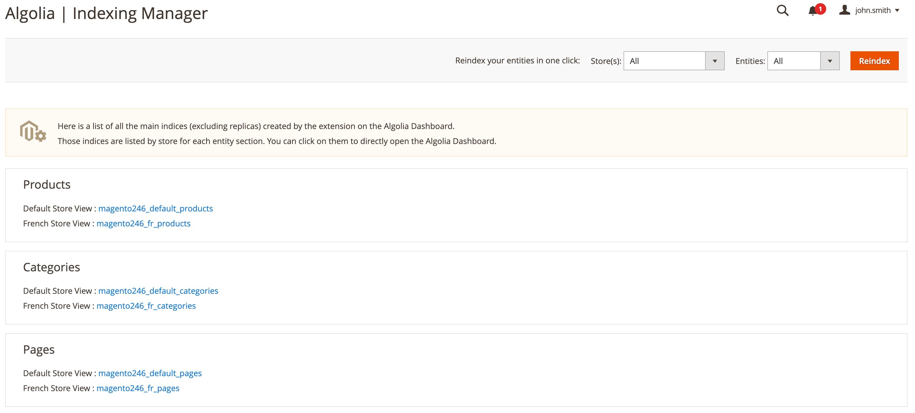 Indexing Manager (full reindexing)